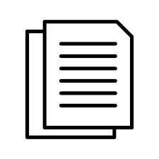 An icon of a document with lines representing text
